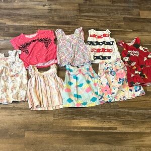 Kids Floral and Striped Tops Set